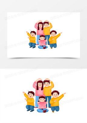 一家人卡通图片,温馨瞬间捕捉