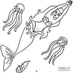美人鱼画画图片大全,梦幻海洋中的绝美精灵